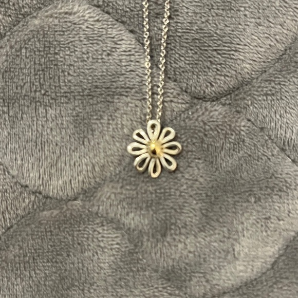 Silver Flower Pendant Necklace - Picture 2 of 2